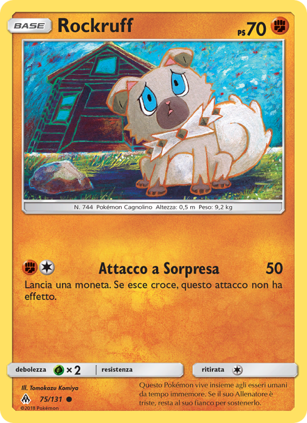 Rockruff 075/146 — Grauen Der Lichtfinsternis (Italian Pokémon TCG card)