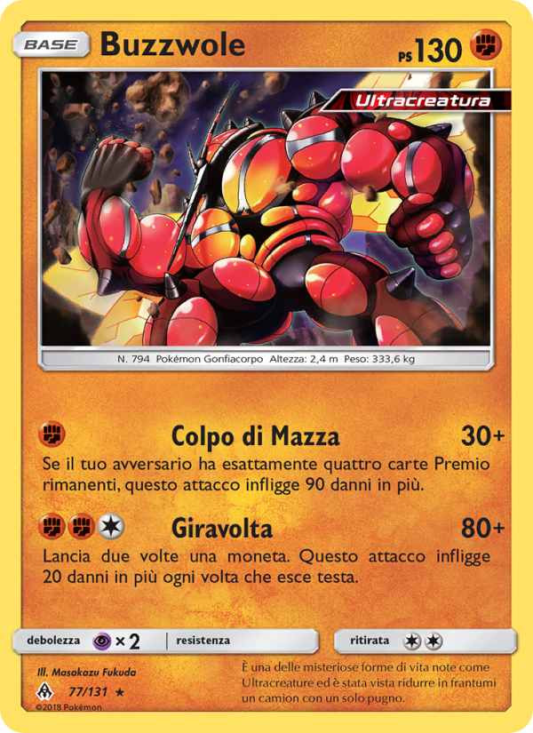 Buzzwole 077/146 — Grauen Der Lichtfinsternis (Italian Pokémon TCG card)