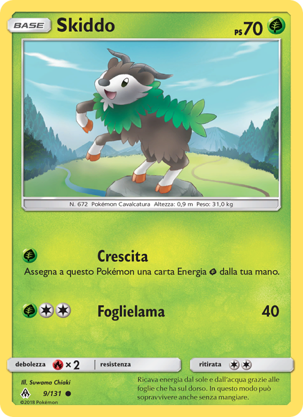 Skiddo 009/146 — Grauen Der Lichtfinsternis (Italian Pokémon TCG card)