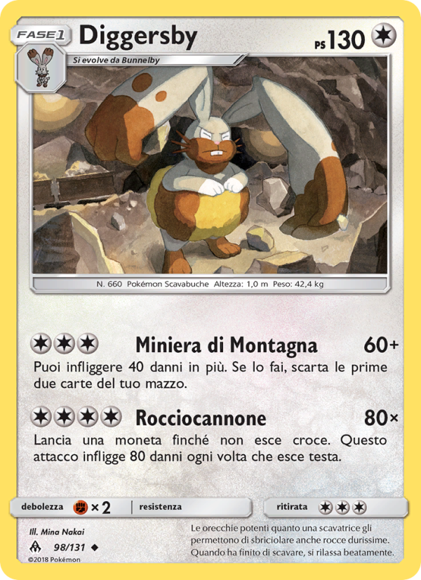 Diggersby 098/146 — Grauen Der Lichtfinsternis (Italian Pokémon TCG card)