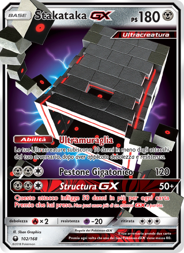 Stakataka GX 102/183 — Celestial Storm (Italian Pokémon TCG card)