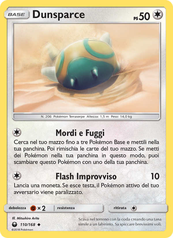 Dunsparce 110/183 — Celestial Storm (Italian Pokémon TCG card)