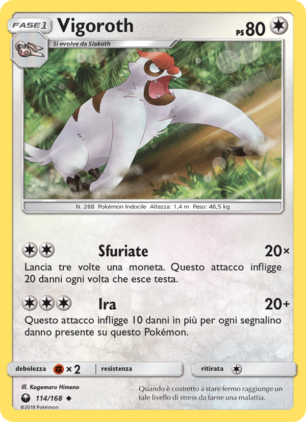 Vigoroth 114/183 — Celestial Storm (Italian Pokémon TCG card)
