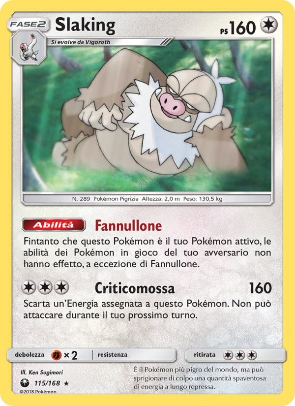Slaking 115/183 — Celestial Storm (Italian Pokémon TCG card)
