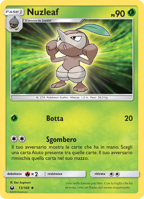 Nuzleaf 013/183 — Celestial Storm (Italian Pokémon TCG card)