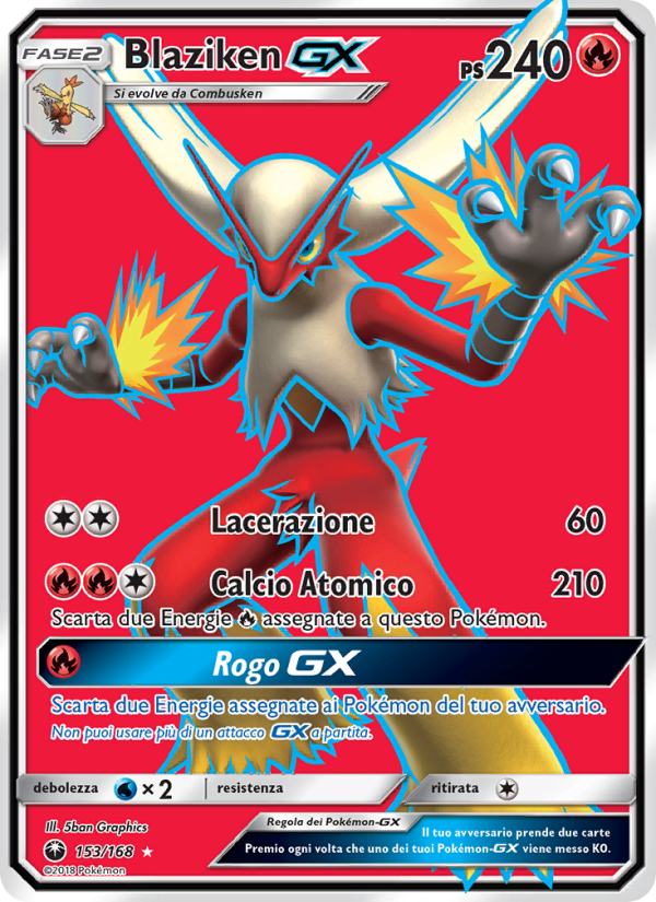 Blaziken GX 153/183 — Celestial Storm (Italian Pokémon TCG card)