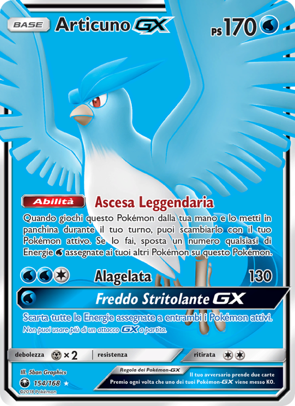 Articuno GX 154/183 — Celestial Storm (Italian Pokémon TCG card)