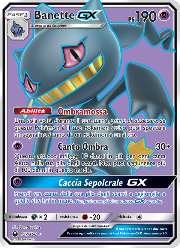 Banette GX 157/183 — Celestial Storm (Italian Pokémon TCG card)