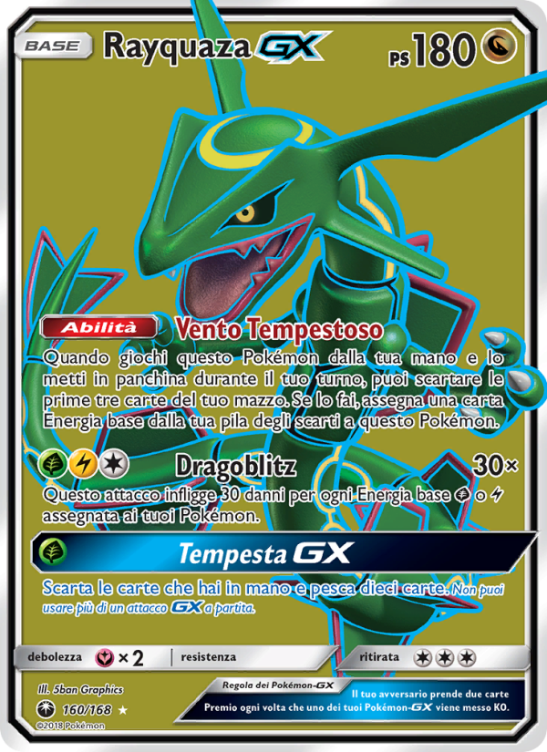 Rayquaza GX 160/183 — Celestial Storm (Italian Pokémon TCG card)