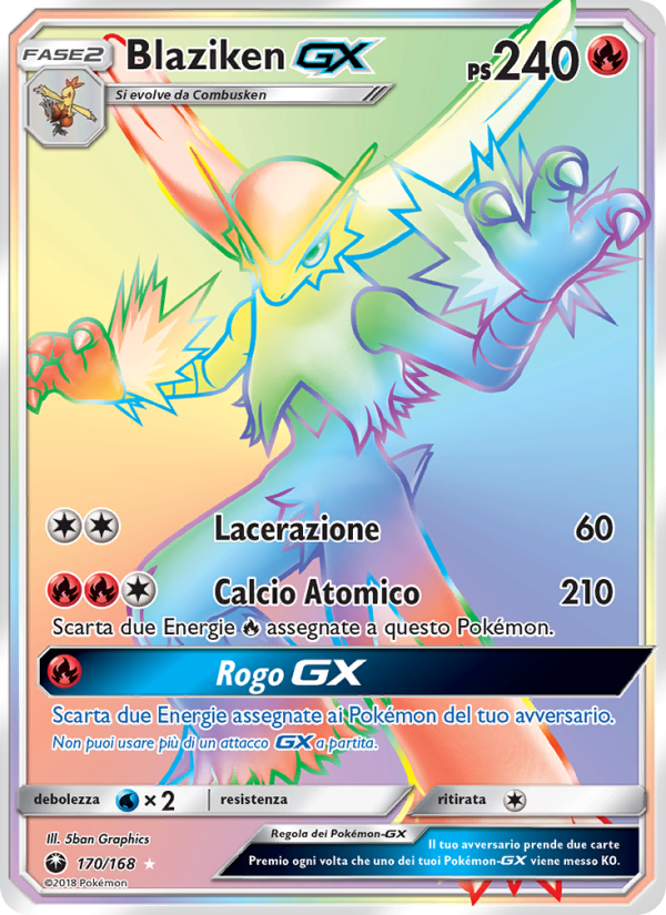 Blaziken GX 170/183 — Celestial Storm (Italian Pokémon TCG card)