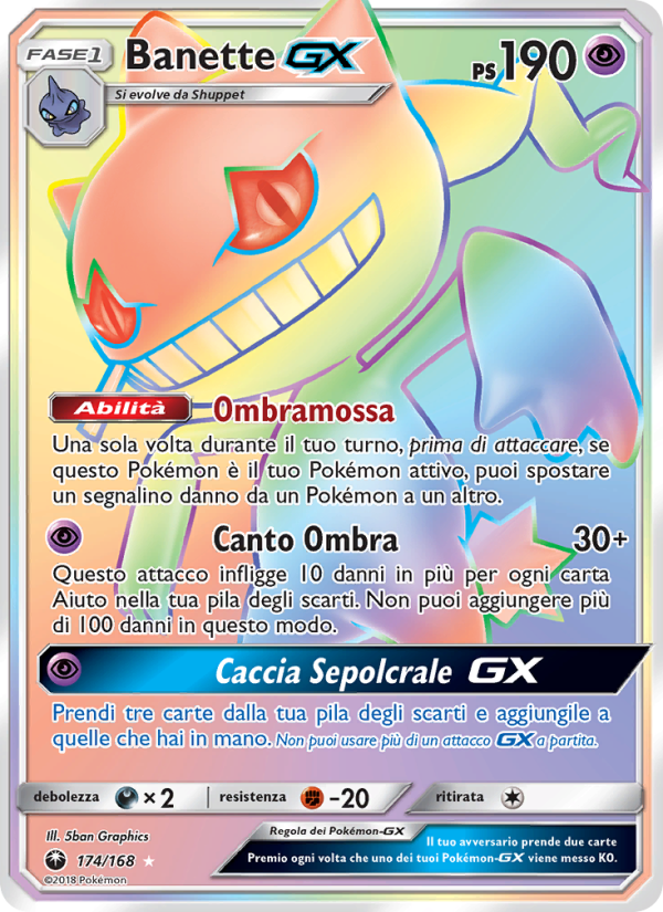 Banette GX 174/183 — Celestial Storm (Italian Pokémon TCG card)
