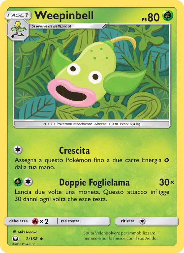 Weepinbell 002/183 — Celestial Storm (Italian Pokémon TCG card)