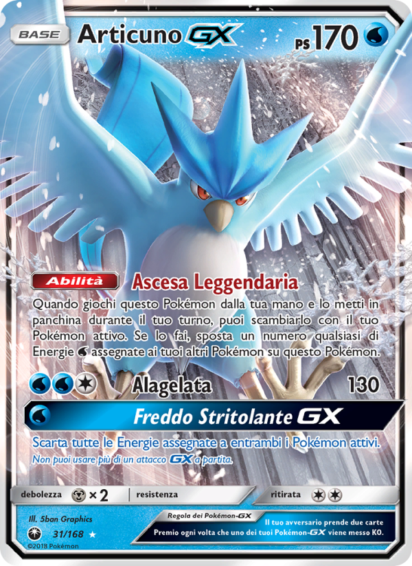 Articuno GX 031/183 — Celestial Storm (Italian Pokémon TCG card)