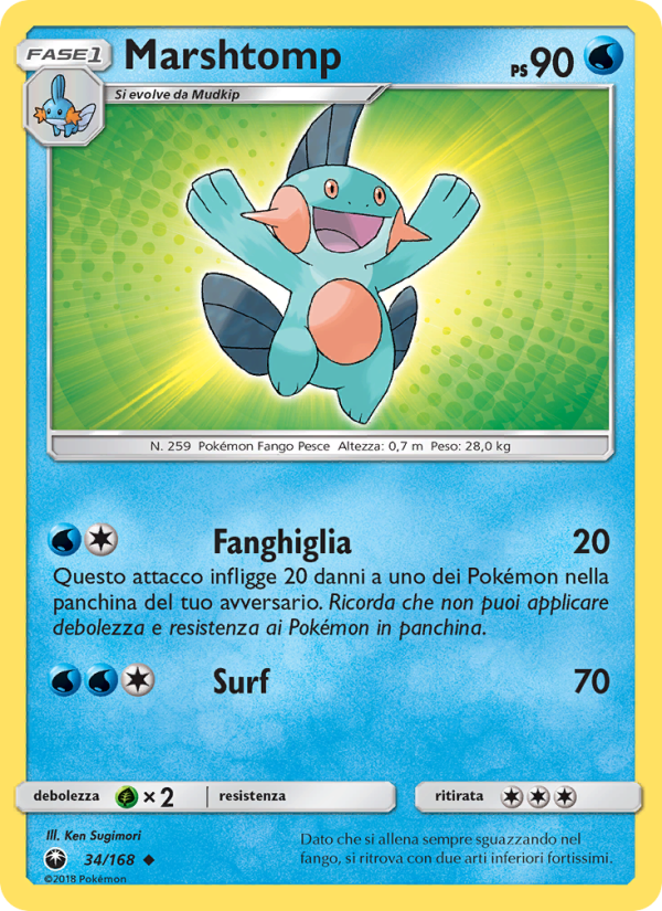 Marshtomp 034/183 — Celestial Storm (Italian Pokémon TCG card)