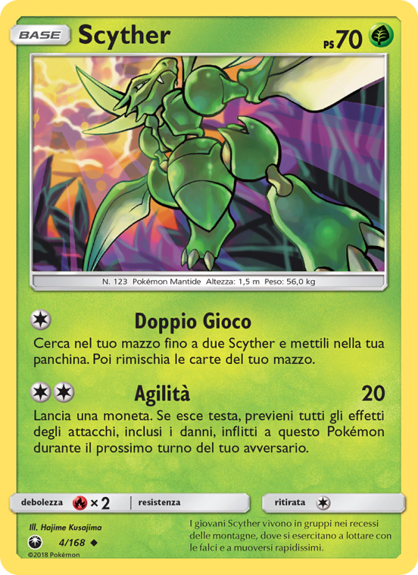 Scyther 004/183 — Celestial Storm (Italian Pokémon TCG card)