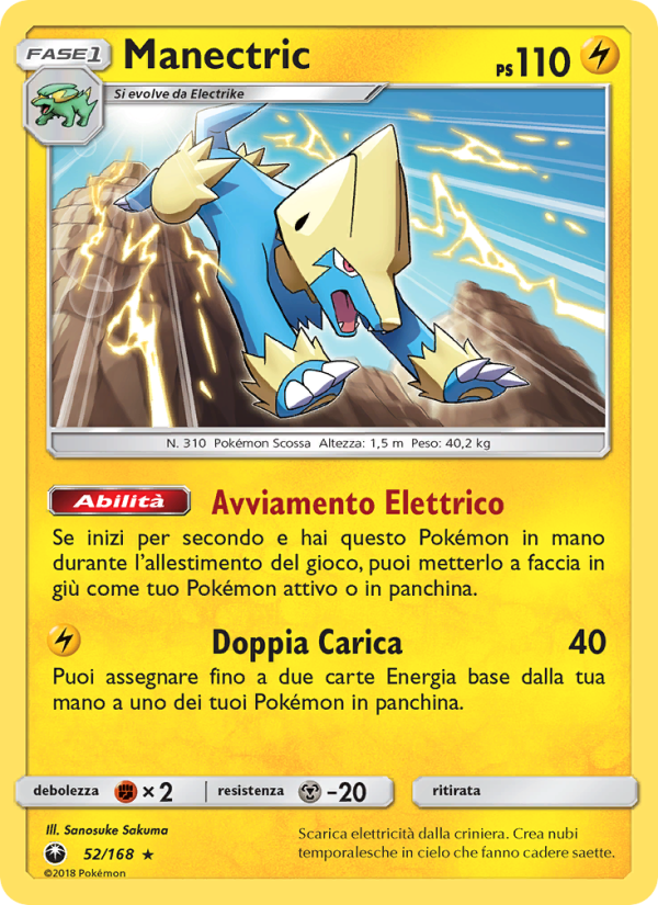 Manectric 052/183 — Celestial Storm (Italian Pokémon TCG card)
