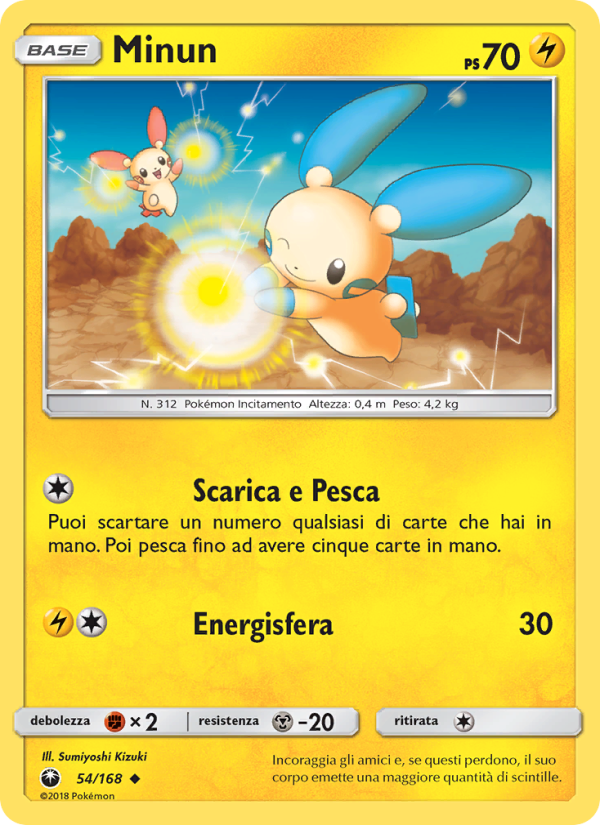 Minun 054/183 — Celestial Storm (Italian Pokémon TCG card)