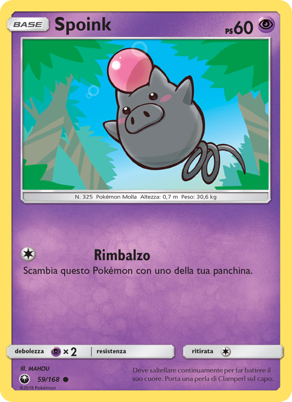 Spoink 059/183 — Celestial Storm (Italian Pokémon TCG card)