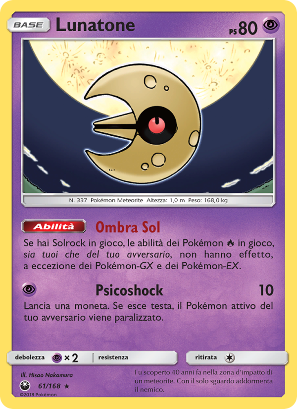 Lunatone 061/183 — Celestial Storm (Italian Pokémon TCG card)