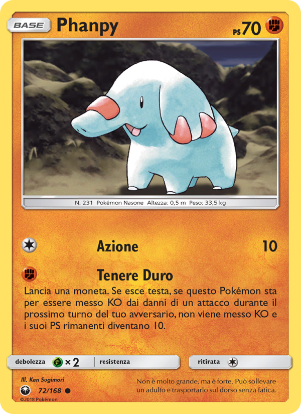 Phanpy 072/183 — Celestial Storm (Italian Pokémon TCG card)