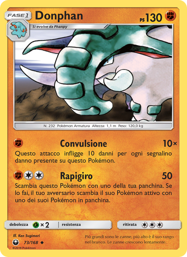Donphan 073/183 — Celestial Storm (Italian Pokémon TCG card)