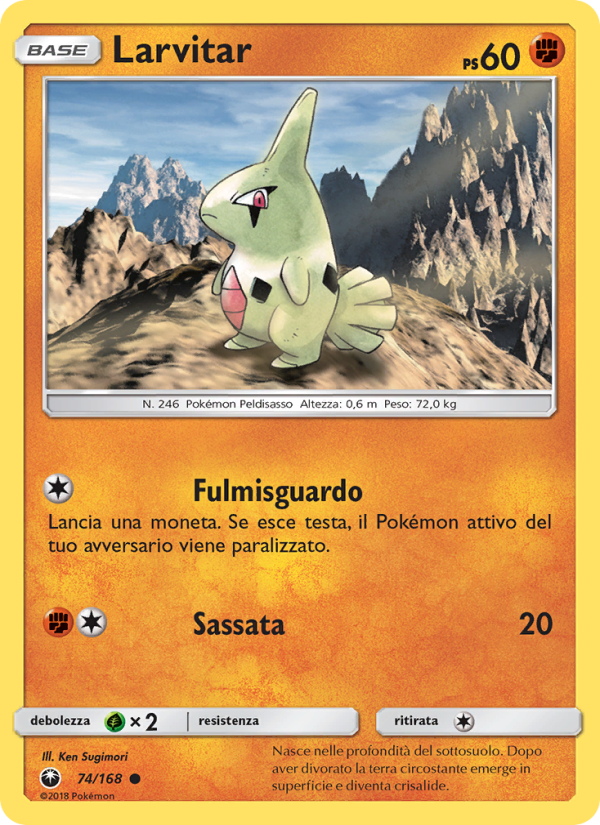Larvitar 074/183 — Celestial Storm (Italian Pokémon TCG card)