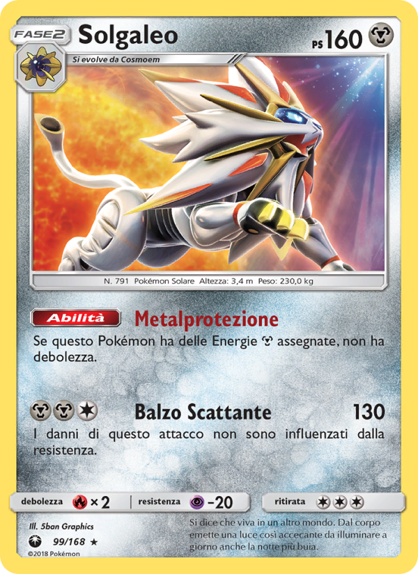 Solgaleo 099/183 — Celestial Storm (Italian Pokémon TCG card)