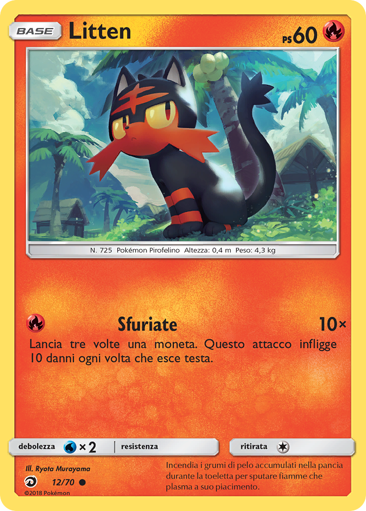 Litten 012/78 — Dragon Majesty (Italian Pokémon TCG card)