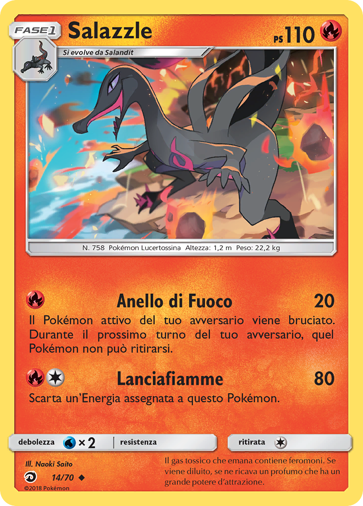Salazzle 014/78 — Dragon Majesty (Italian Pokémon TCG card)