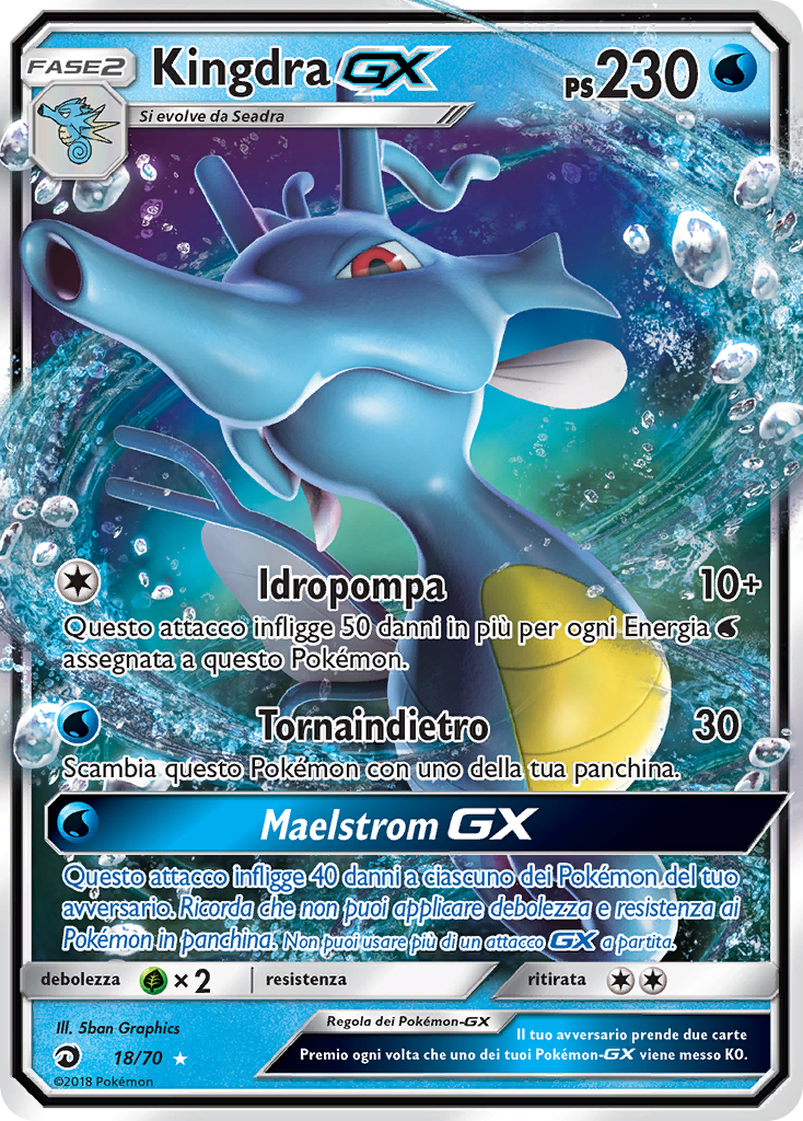 Kingdra GX 018/78 — Dragon Majesty (Italian Pokémon TCG card)