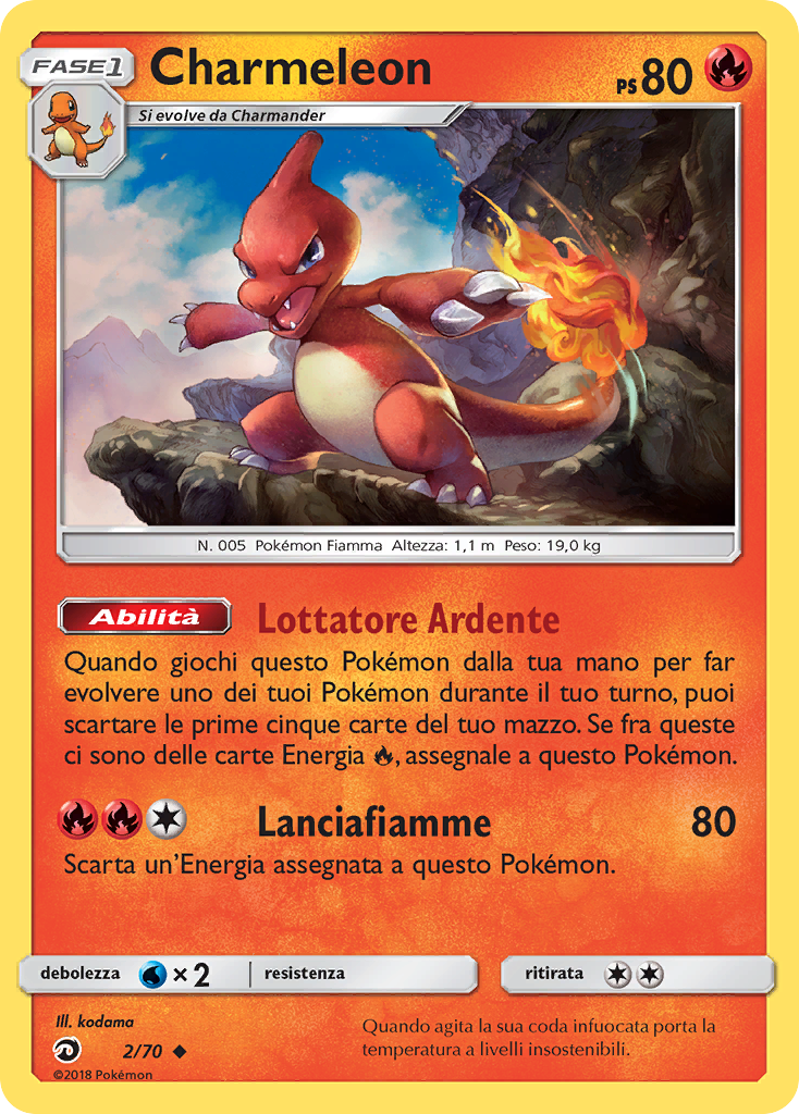 Charmeleon 002/78 — Dragon Majesty (Italian Pokémon TCG card)