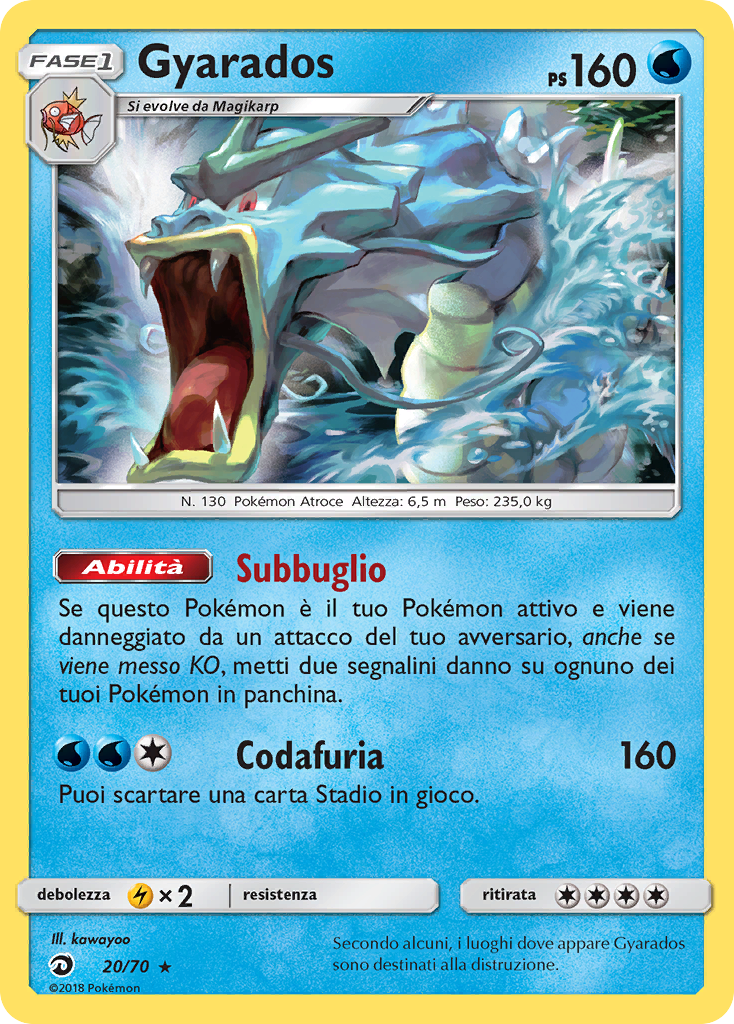 Gyarados 020/78 — Dragon Majesty (Italian Pokémon TCG card)
