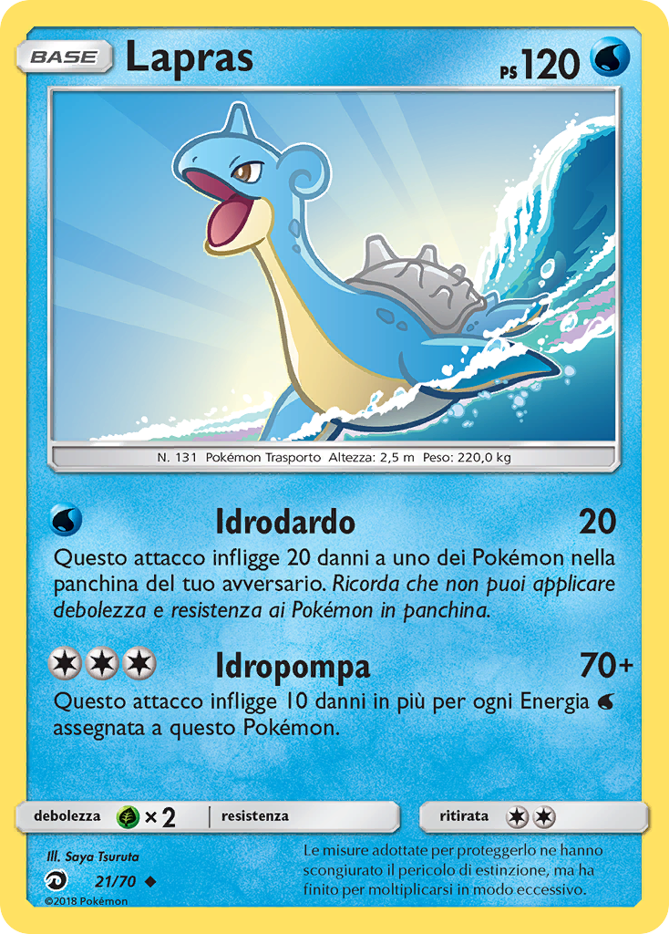 Lapras 021/78 — Dragon Majesty (Italian Pokémon TCG card)