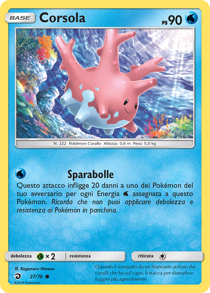 Corsola 027/78 — Dragon Majesty (Italian Pokémon TCG card)