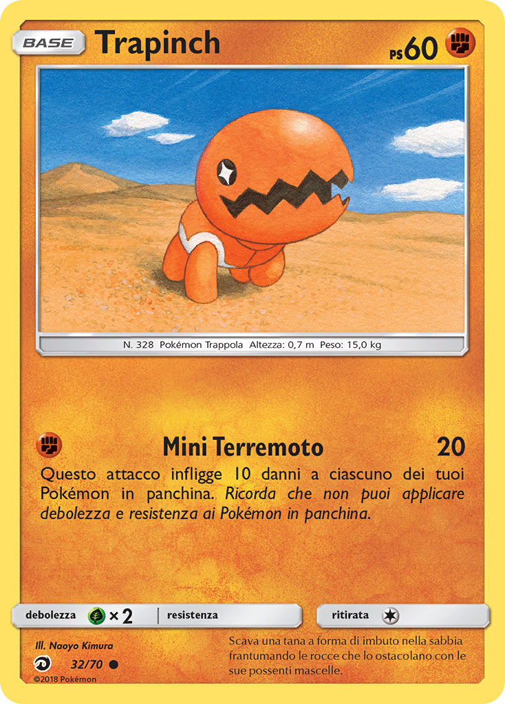 Trapinch 032/78 — Dragon Majesty (Italian Pokémon TCG card)