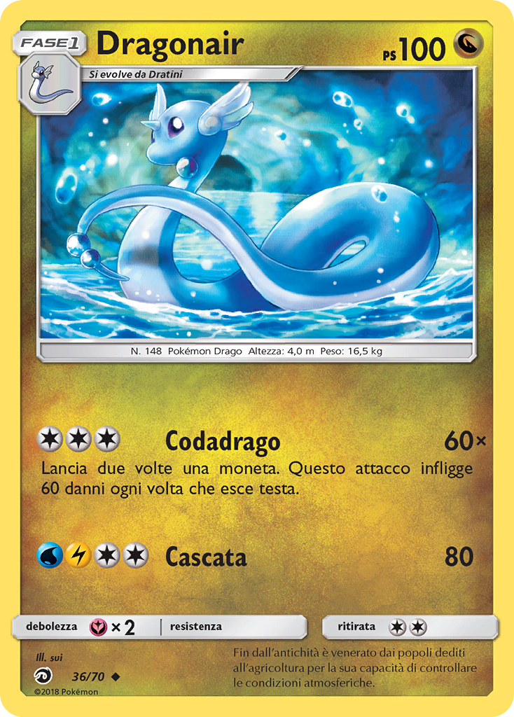 Dragonair 036/78 — Dragon Majesty (Italian Pokémon TCG card)