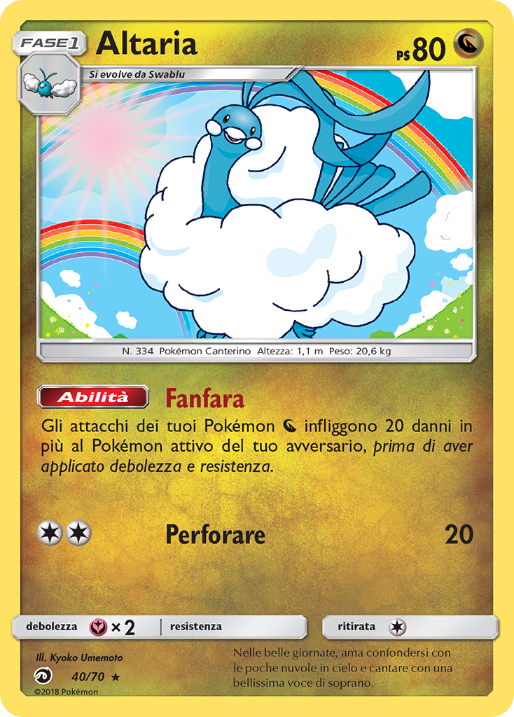 Altaria 040/78 — Dragon Majesty (Italian Pokémon TCG card)