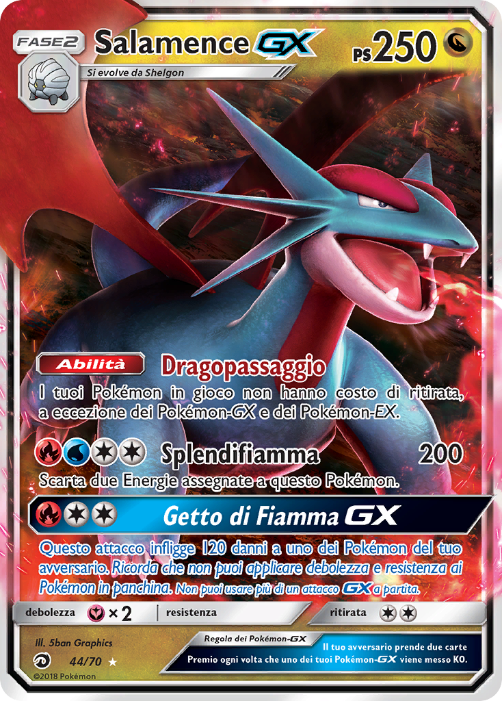 Salamence GX 044/78 — Dragon Majesty (Italian Pokémon TCG card)