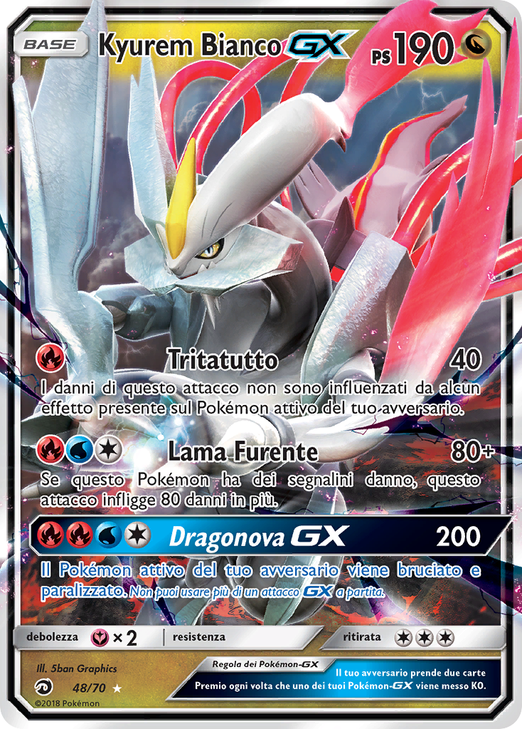 Kyurem Bianco GX 048/78 — Dragon Majesty (Italian Pokémon TCG card)