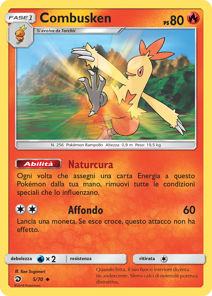 Combusken 005/78 — Dragon Majesty (Italian Pokémon TCG card)
