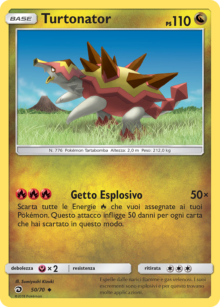 Turtonator 050/78 — Dragon Majesty (Italian Pokémon TCG card)