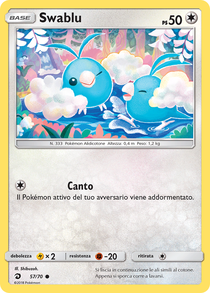 Swablu 057/78 — Dragon Majesty (Italian Pokémon TCG card)