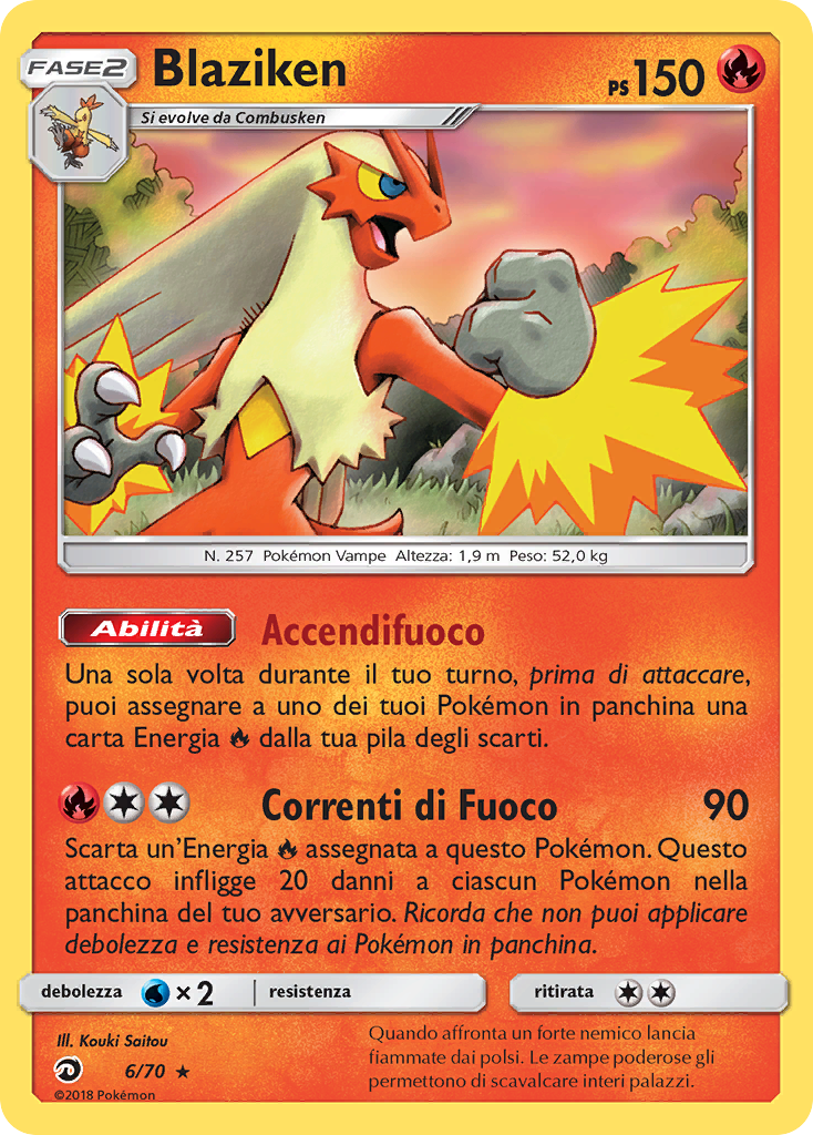 Blaziken 006/78 — Dragon Majesty (Italian Pokémon TCG card)