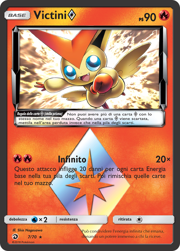 Victini ◇ 007/78 — Dragon Majesty (Italian Pokémon TCG card)