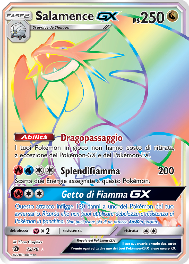 Salamence GX 073/78 — Dragon Majesty (Italian Pokémon TCG card)