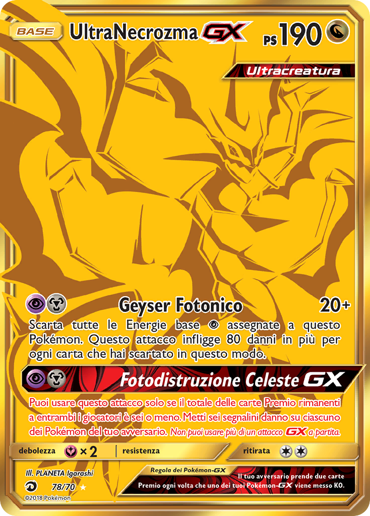 UltraNecrozma GX 078/78 — Dragon Majesty (Italian Pokémon TCG card)