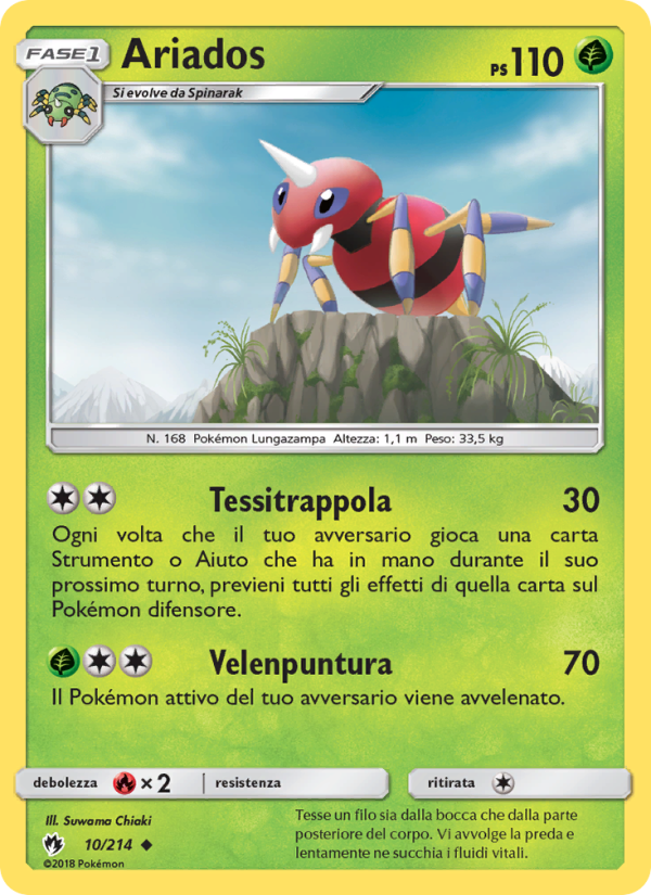 Ariados 010/236 — Lost Thunder (Italian Pokémon TCG card)
