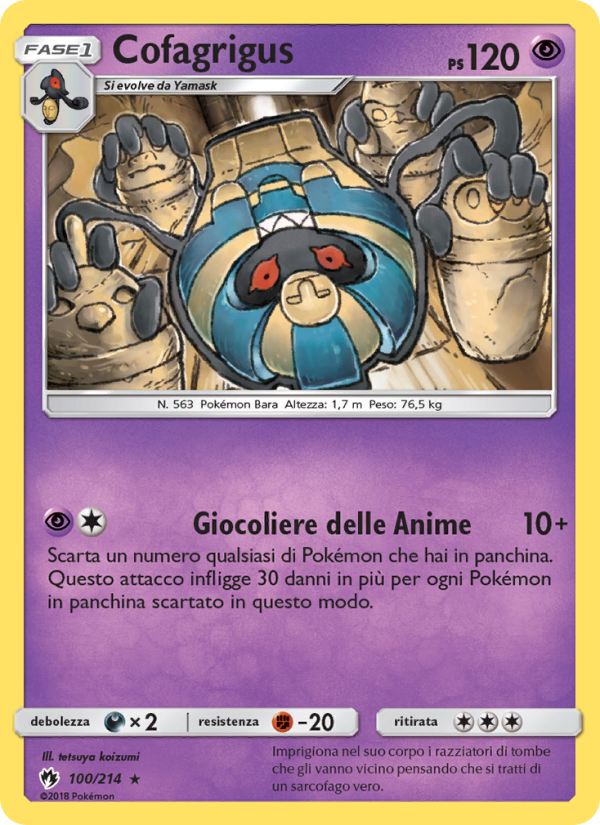 Cofagrigus 100/236 — Lost Thunder (Italian Pokémon TCG card)
