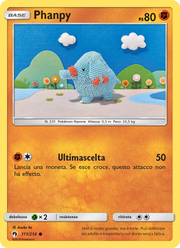 Phanpy 111/236 — Lost Thunder (Italian Pokémon TCG card)