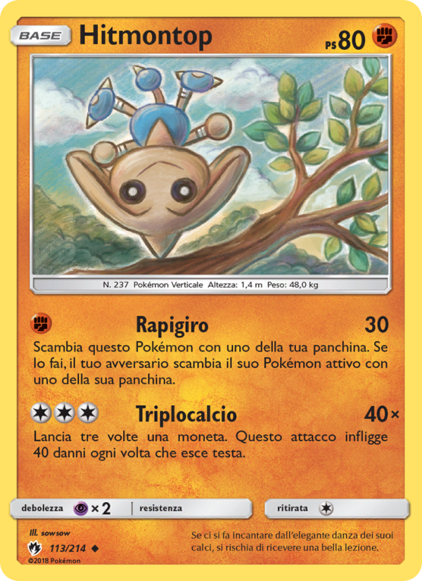 Hitmontop 113/236 — Lost Thunder (Italian Pokémon TCG card)